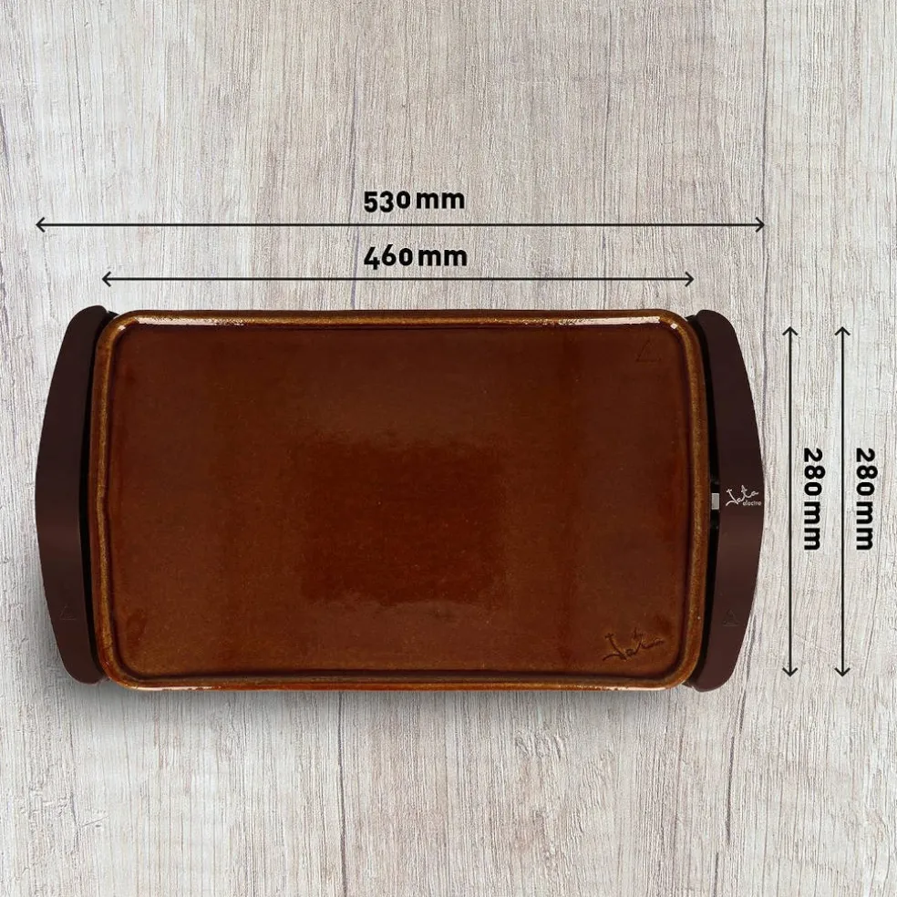 Plancha eléctrica de asar de terracota Jata
