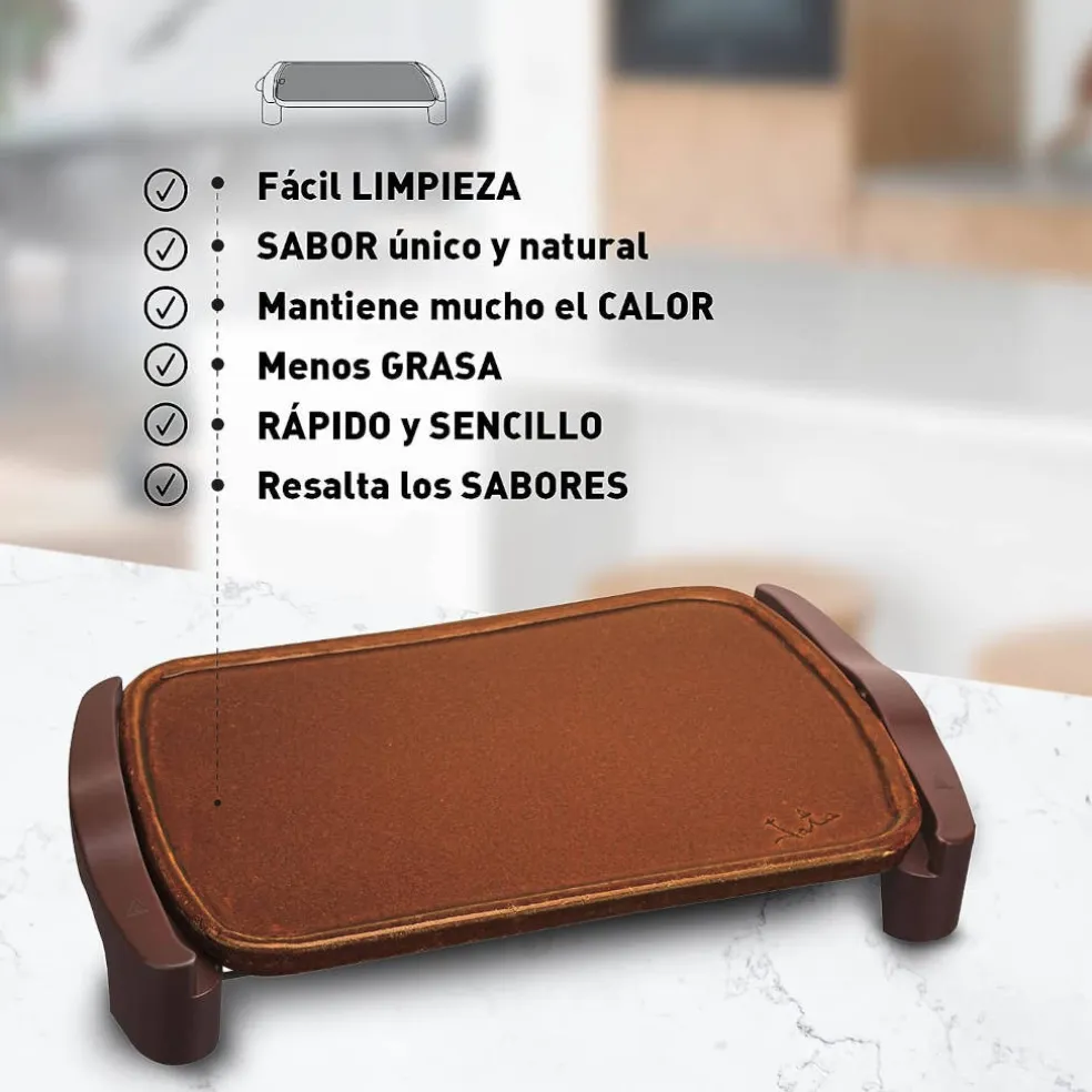 Plancha eléctrica de asar de terracota Jata