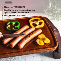 Plancha eléctrica de asar de terracota Jata