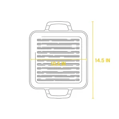 Plancha grill cuadrada con asas 28cm Chef Collection Lodge