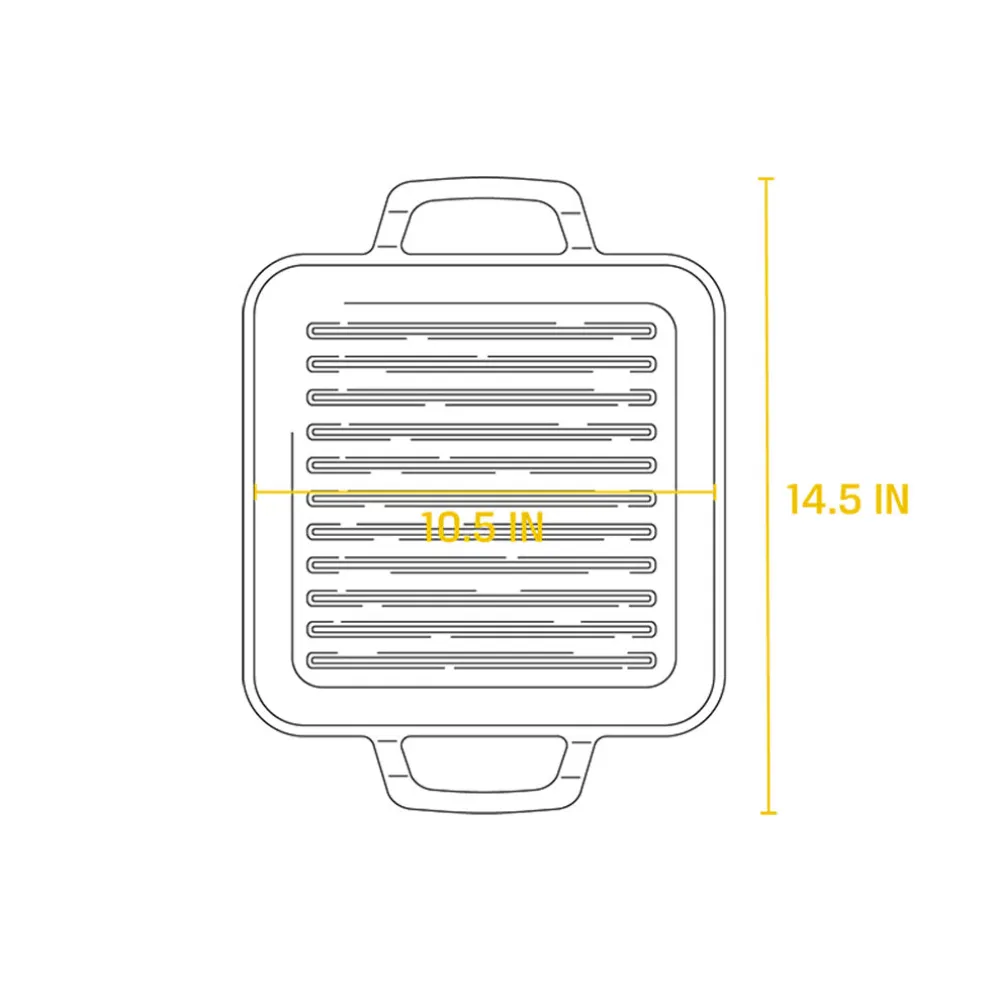 Plancha grill cuadrada con asas 28cm Chef Collection Lodge