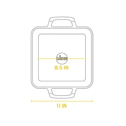 Plancha lisa cuadrada con asas 28cm Chef Collection Lodge