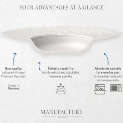 Plato cuadrado de porcelana Manufacture Rock Villeroy & Boch
