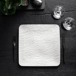 Plato cuadrado de porcelana Manufacture Rock Villeroy & Boch