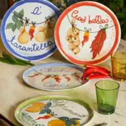 Plato de porcelana para pizza Aumm Rose & Tulipani