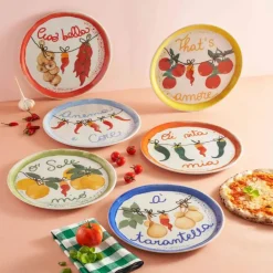 Plato de porcelana para pizza Aumm Rose & Tulipani