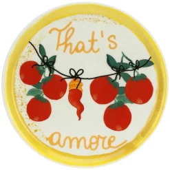 Plato de porcelana para pizza Aumm Rose & Tulipani