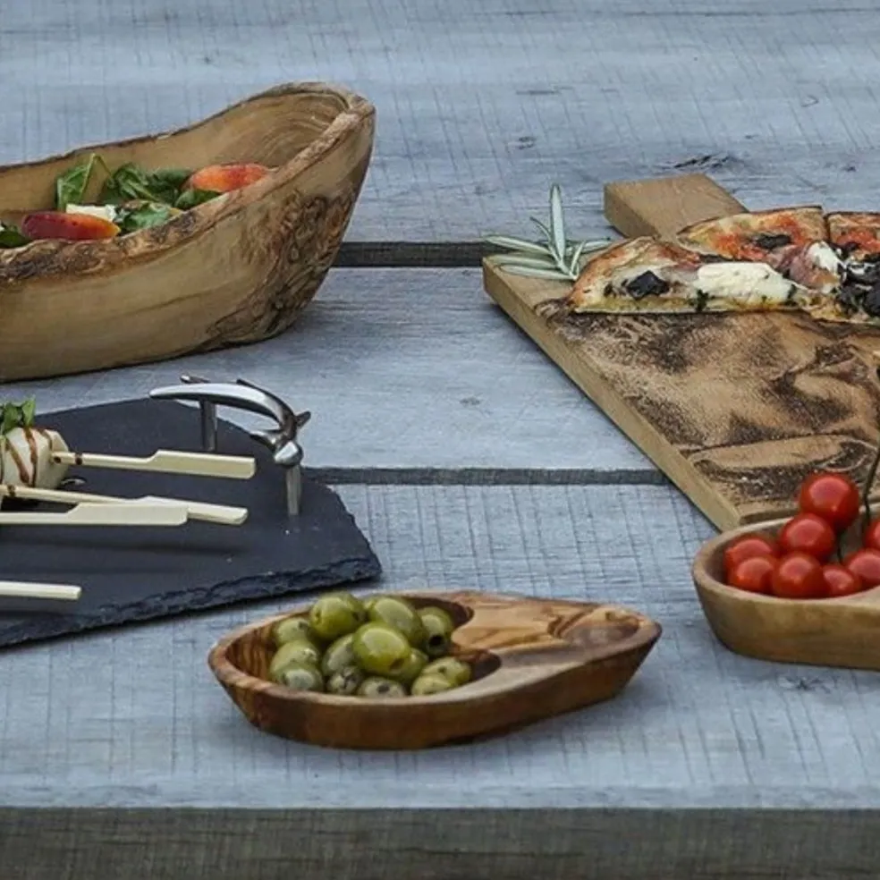 Plato para aceitunas de madera de olivo Selbrae