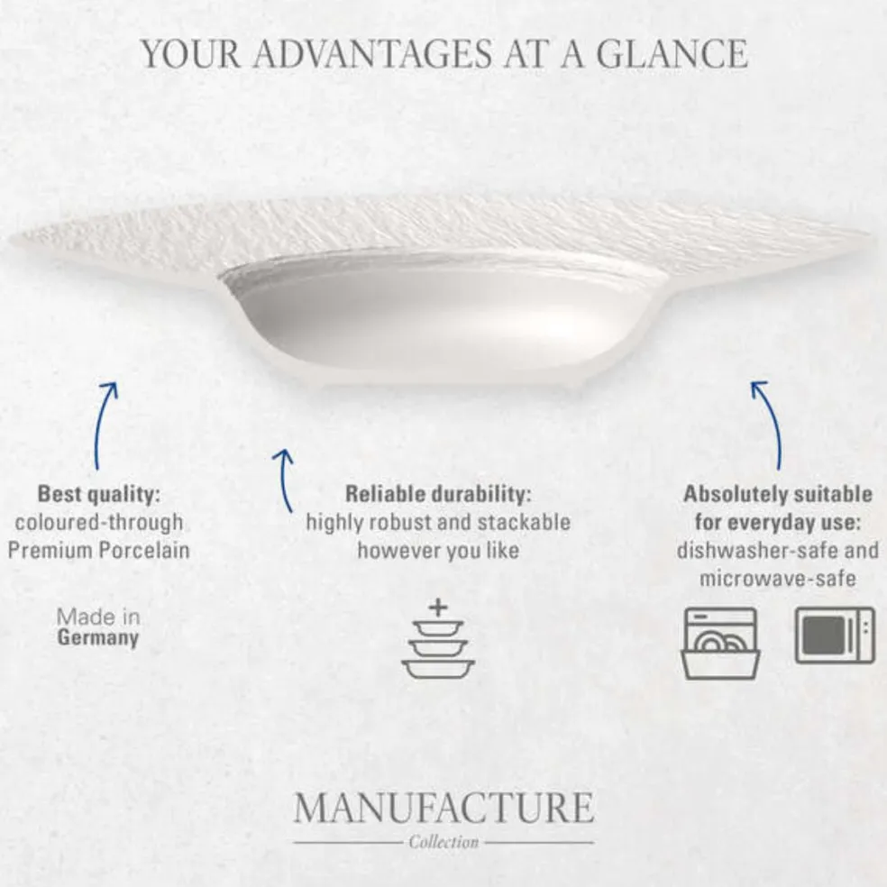 Plato para pasta y arroces de porcelana Manufacture Rock Villeroy & Boch