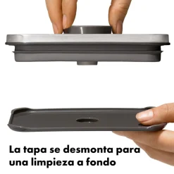Recipiente tintado para café con tapa de acero y cuchara POP 2.0 STEEL OXO