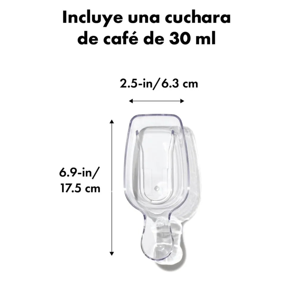 Recipiente tintado para café con tapa de acero y cuchara POP 2.0 STEEL OXO