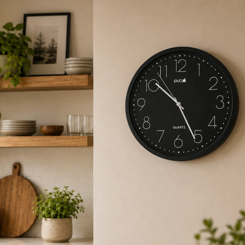 Reloj de pared con mecanismo de cuarzo Eva