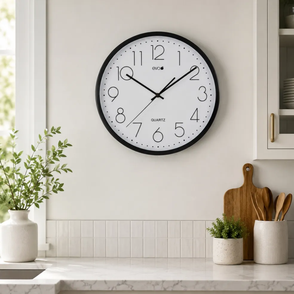 Reloj de pared con mecanismo de cuarzo Eva