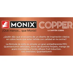Sartén antiadherente Copper Monix (acabado cobre+titanio)