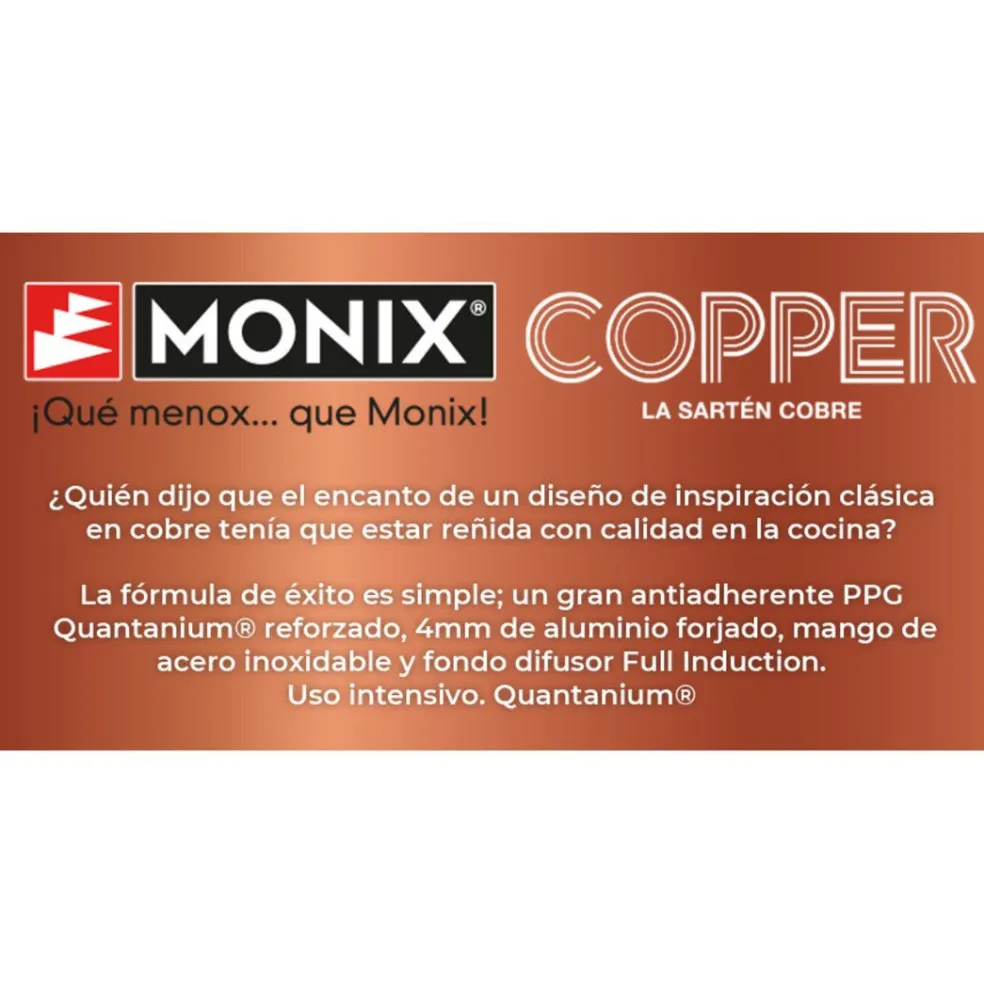Sartén antiadherente Copper Monix (acabado cobre+titanio)