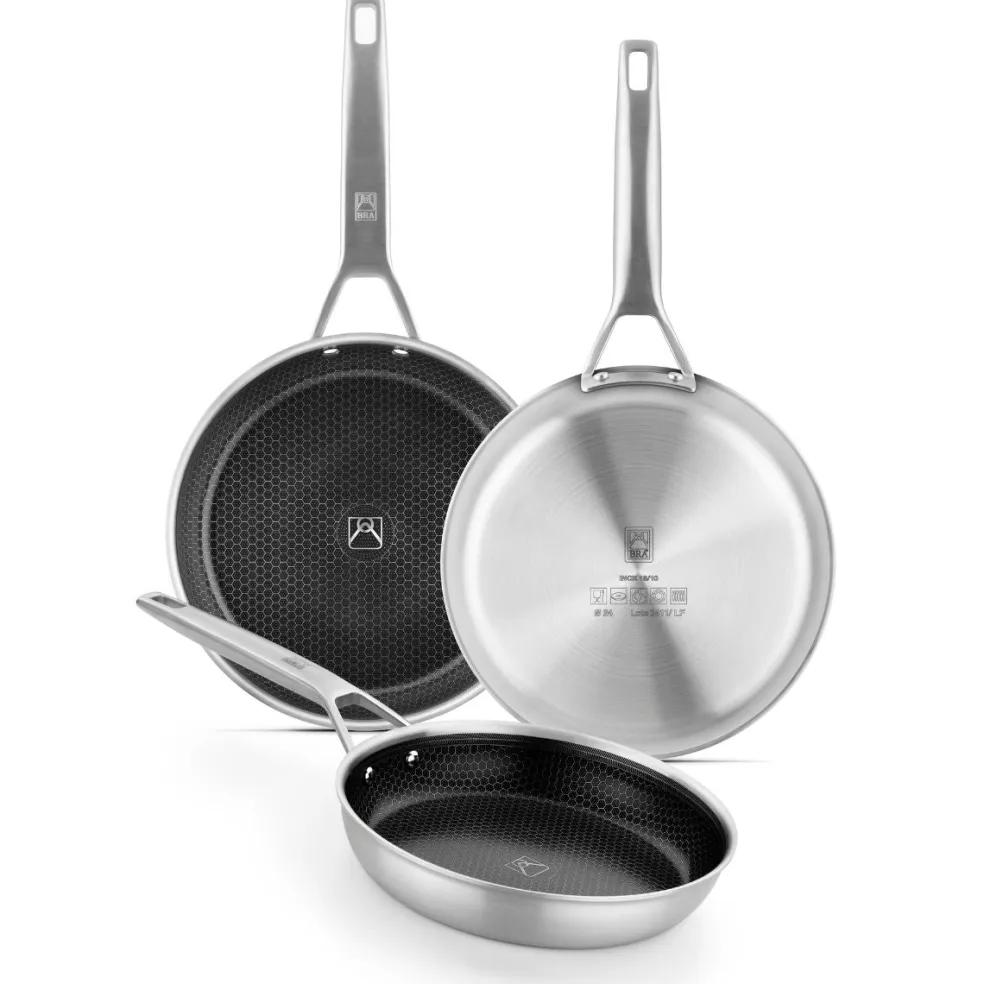 Sartén de acero inoxidable con fondo de nido de abeja Hybrid Cell Bra