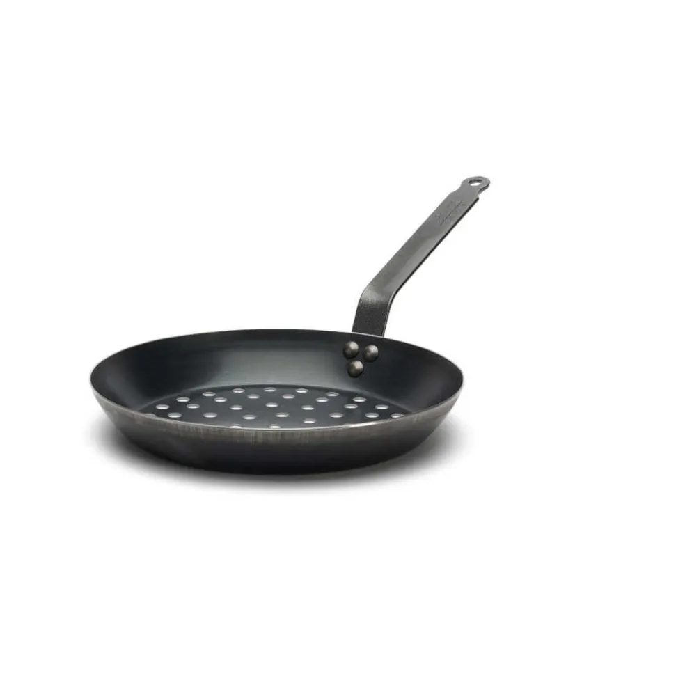 Sartén de hierro De Buyer para asar castañas 28cm
