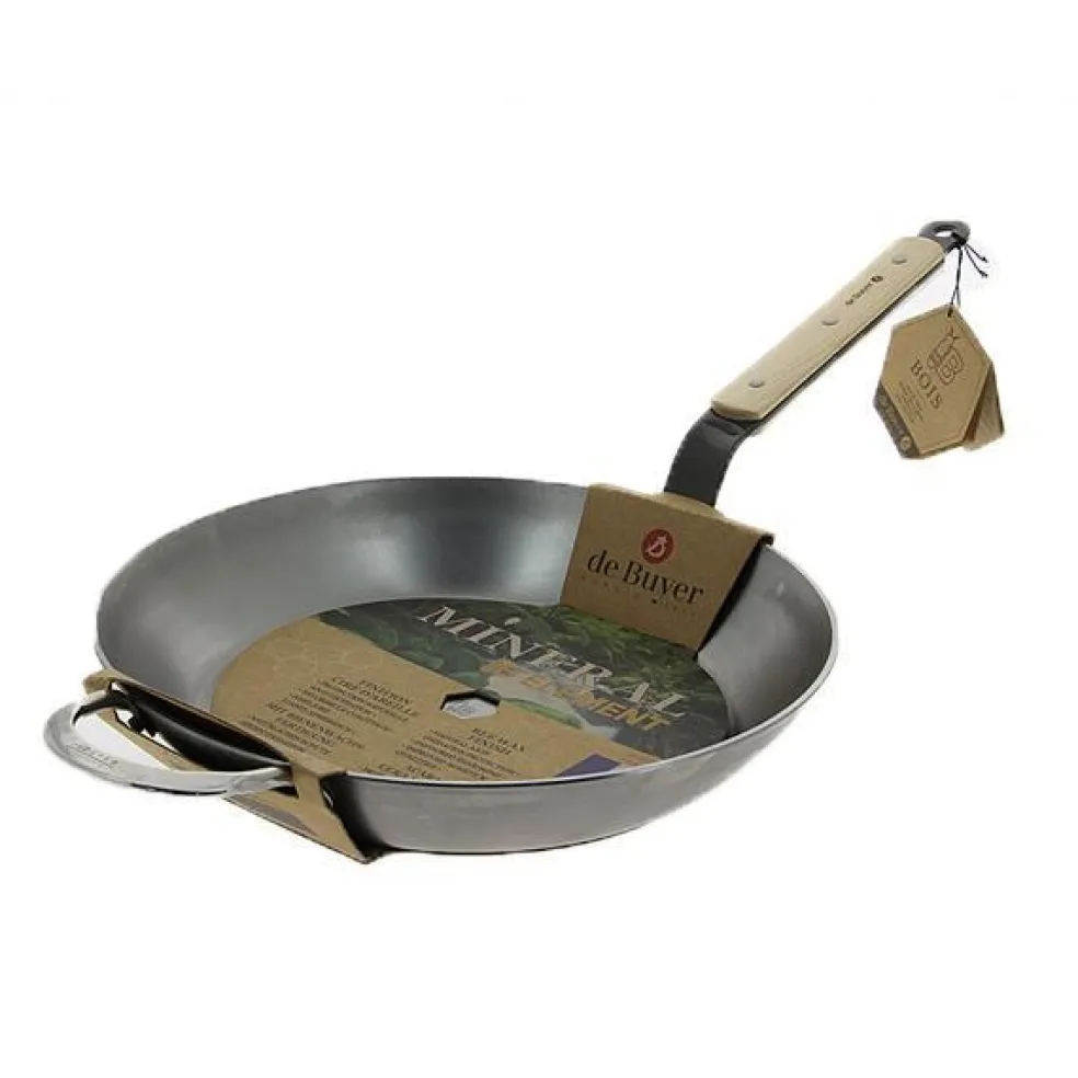 Sartén hierro mineral B con mango de haya De Buyer