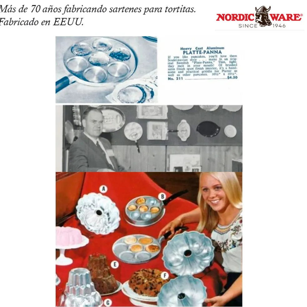 Sartén para tortitas rellenas, pop dots y ebelskiver daneses Nordic Ware