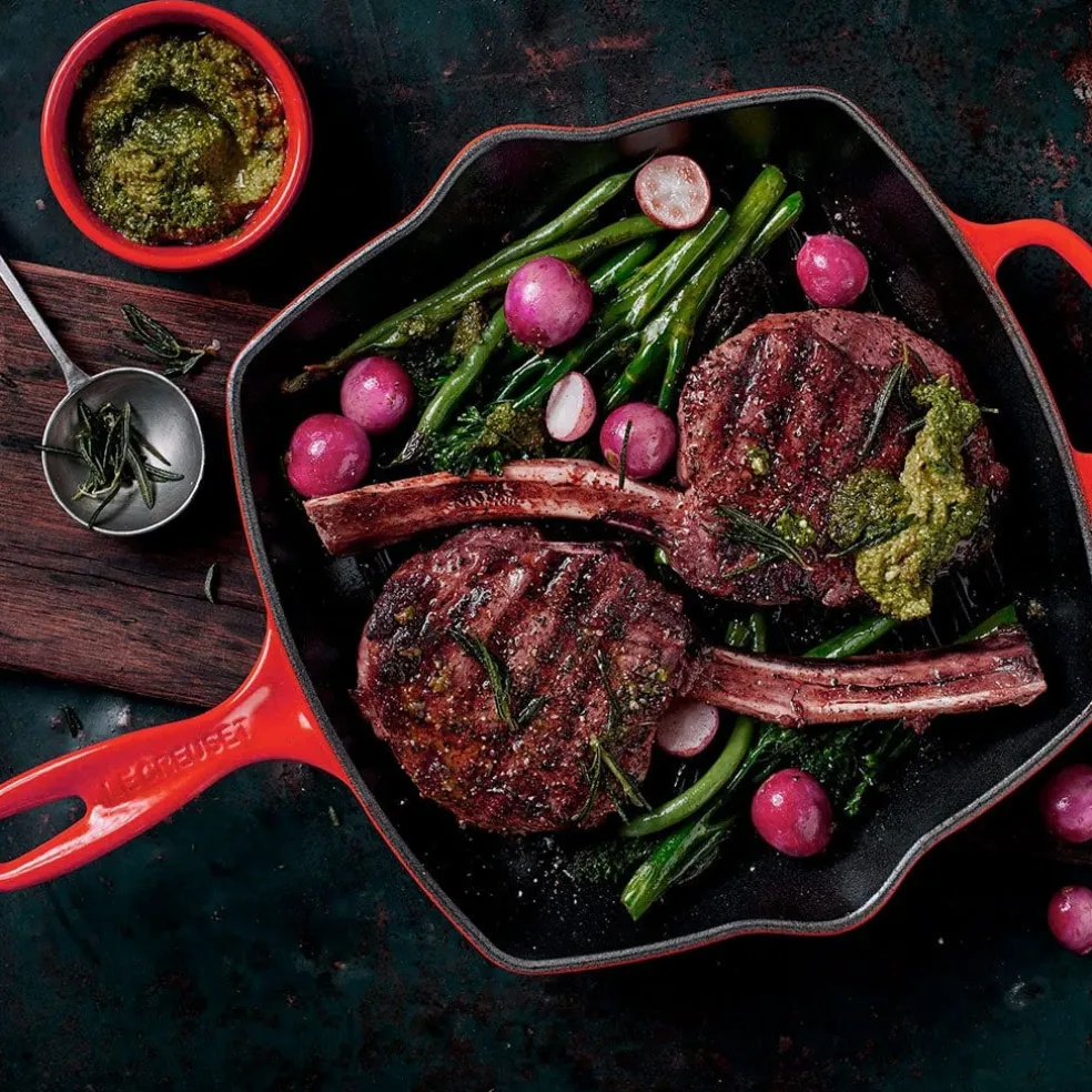 Sartén skillet grill cuadrada Le Creuset