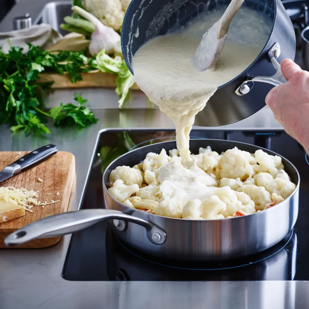 Sauté cerámica exterior acero inoxidable con tapa de cristal Geneva GreenPan