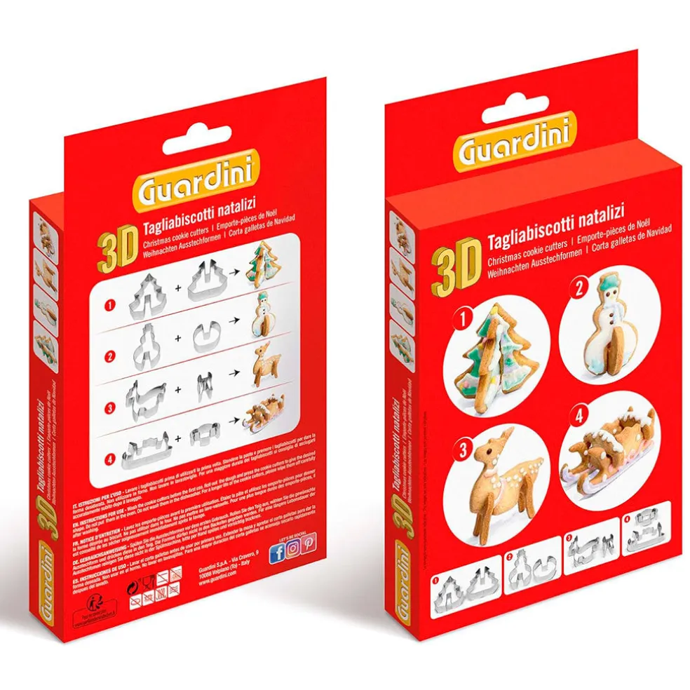 Set 8 cortadores para galletas 3D Guardini