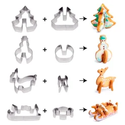 Set 8 cortadores para galletas 3D Guardini