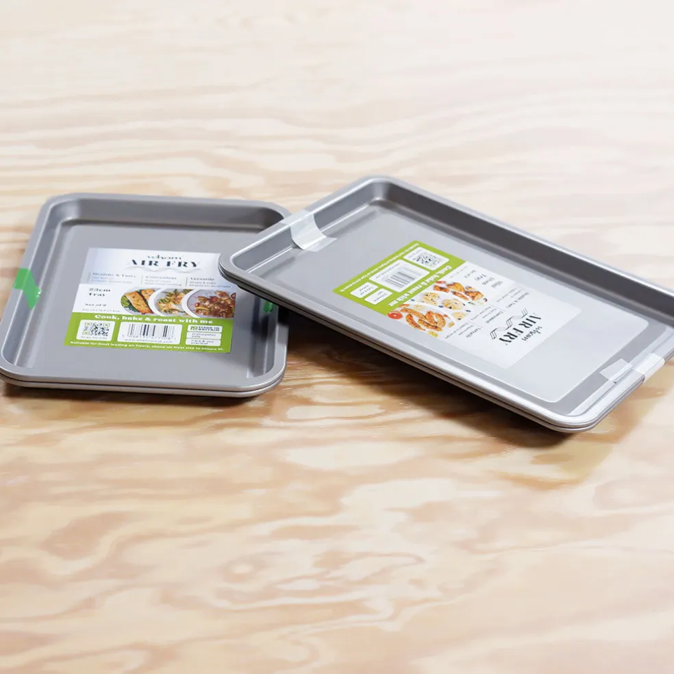 Set de 2 bandejas rectangulares para horno y freidora de aire Wham® Cook