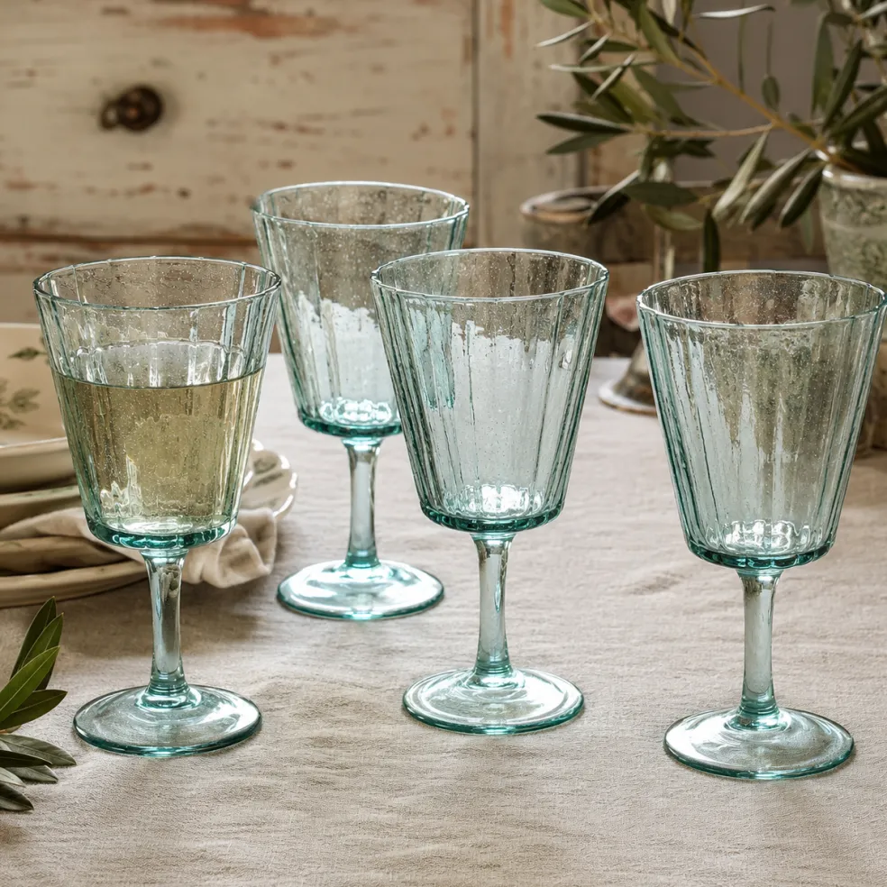 Set de 4 copas de vino Glass Laura Ashley