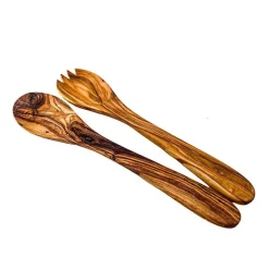 Set de 2 cubiertos para la ensalada de madera de olivo Selbrae