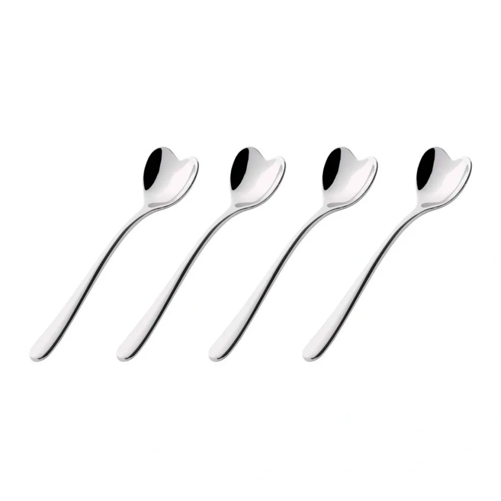 Set de 4 cucharillas de café con forma de corazón Love Caffe Alessi