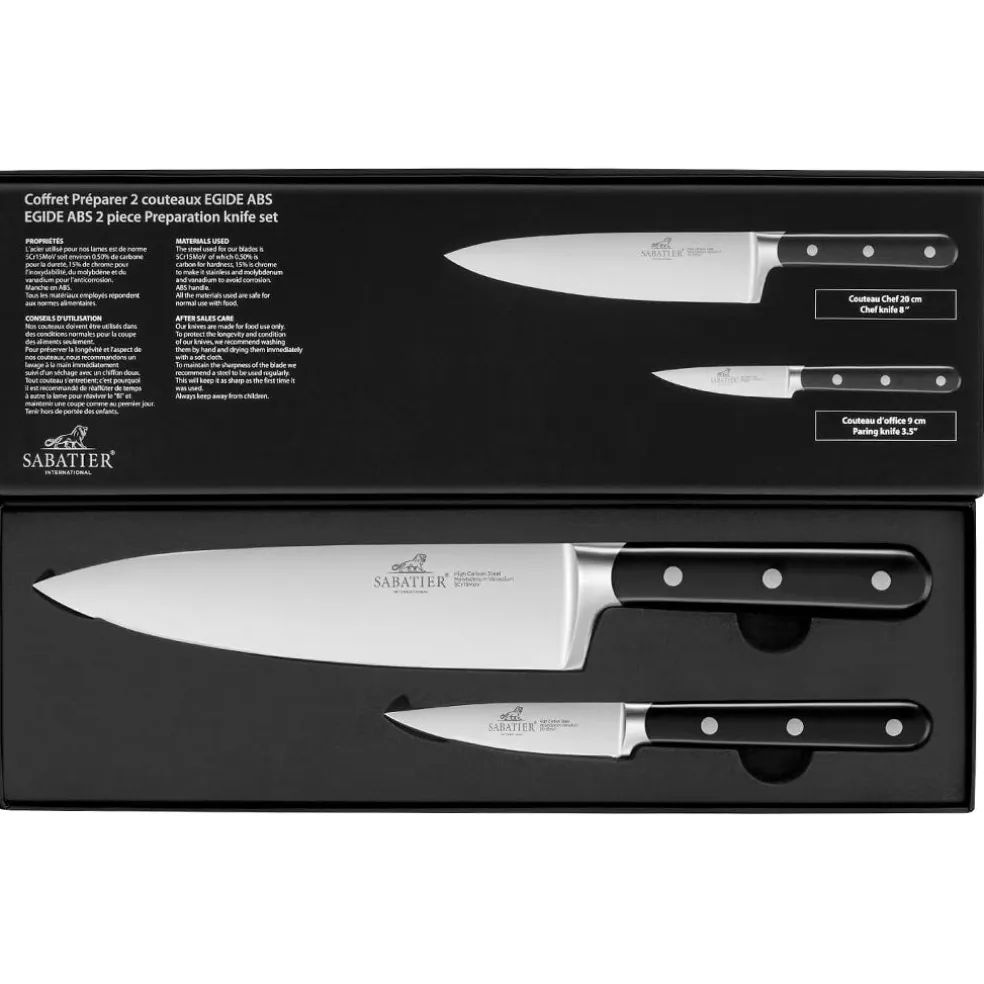 Set de 2 cuchillos con pelador y cocinero Egide Sabatier®