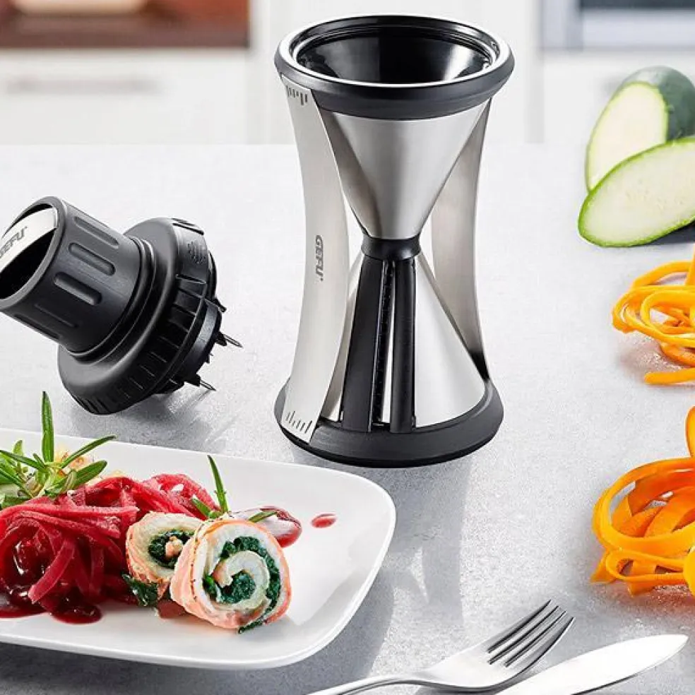 Set de espiralizador SPIRELLI® + pinzas de cocina SOCO Gefu