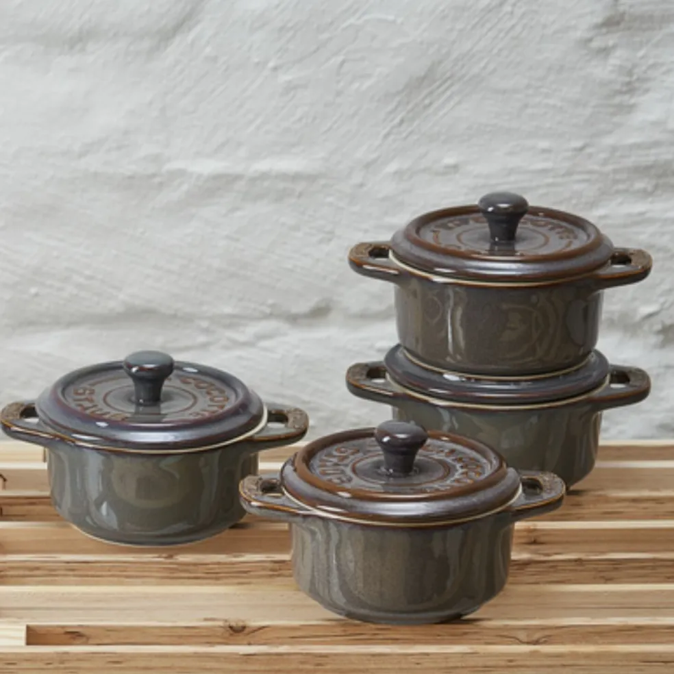 Set de 4 mini cocottes cerámicas Staub
