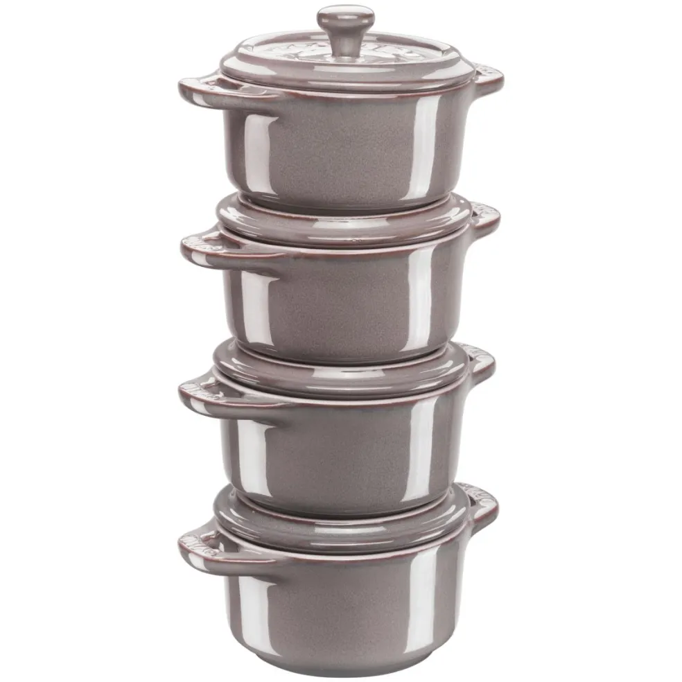 Set de 4 mini cocottes cerámicas Staub