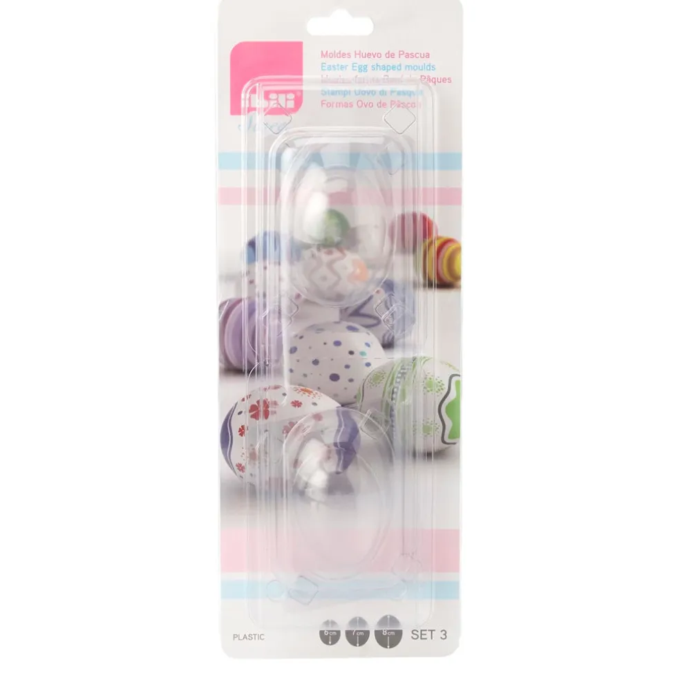 Set de 3 moldes para huevos de chocolate 3D Ibili