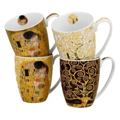 Set de 4 mugs de porcelana Beso Klimt Duo