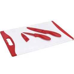 Set de 3 piezas de cuchillos y tabla de cortar Colourworks KitchenCraft