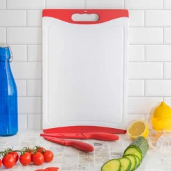 Set de 3 piezas de cuchillos y tabla de cortar Colourworks KitchenCraft