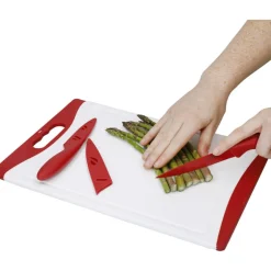 Set de 3 piezas de cuchillos y tabla de cortar Colourworks KitchenCraft