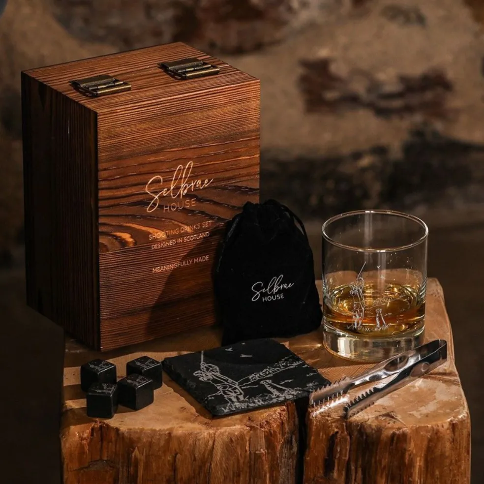 Set de 5 piezas para whisky y licores con caja de madera Selbrae