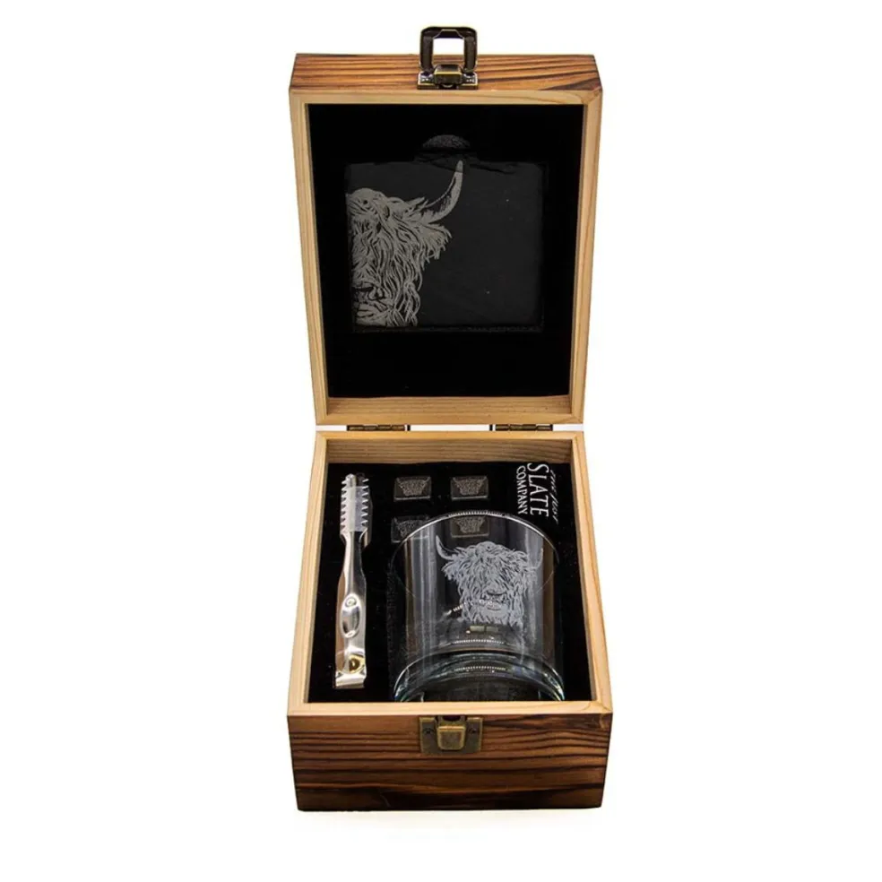 Set de 5 piezas para whisky y licores con caja de madera Selbrae