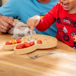 Set de plato de bambú con cuchara y tenedor de acero inox Miffy Zilverstad