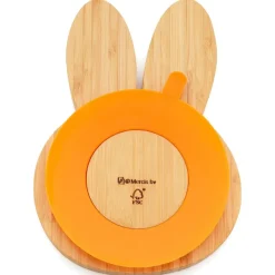 Set de plato de bambú con cuchara y tenedor de acero inox Miffy Zilverstad