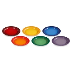 Set de 6 platos cerámicos 22cm Arcoiris Le Creuset