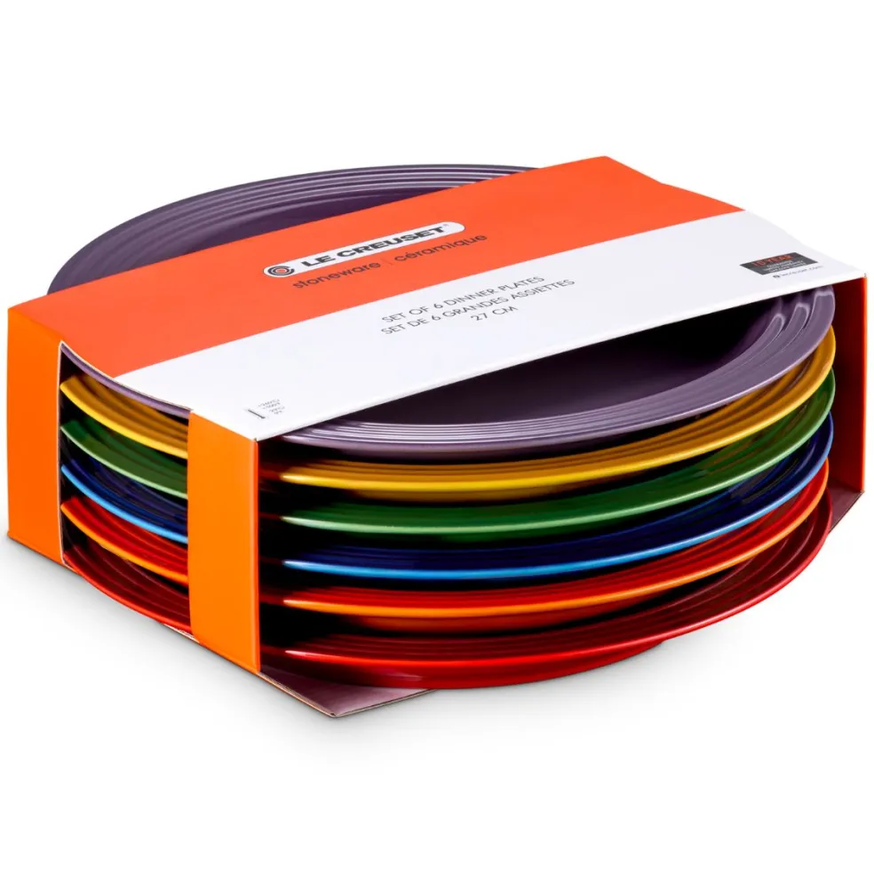 Set de 6 platos cerámicos 27cm Arcoiris Le Creuset
