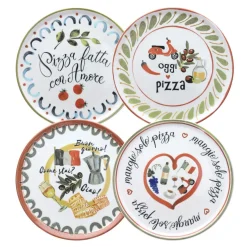 Set de 4 platos de porcelana para pizza Cinzia Andrea Fontebasso Tognana