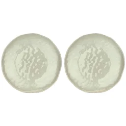 Set de 2 platos de postre de melamina Atmosfera Tortora Rose & Tulipani