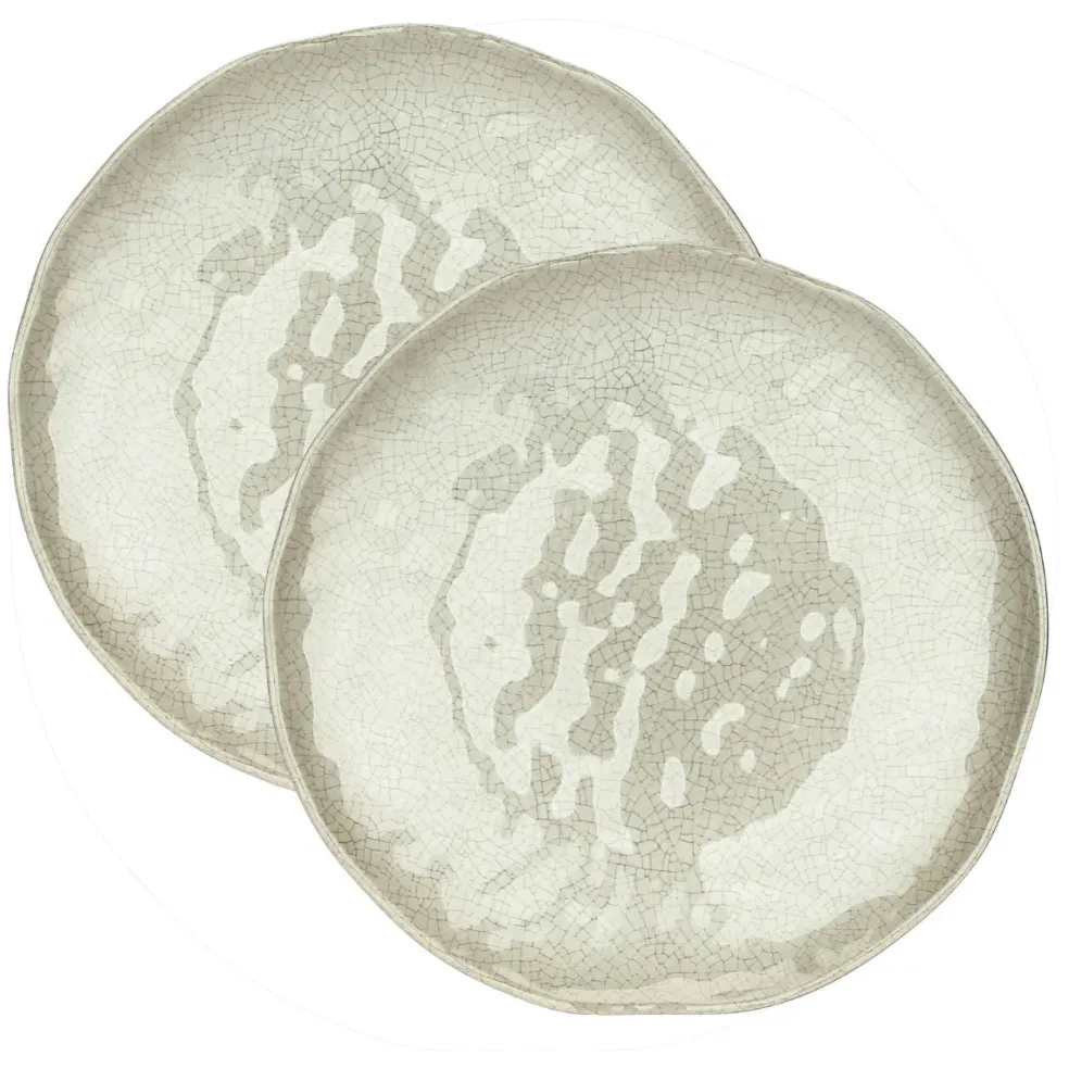 Set de 2 platos de postre de melamina Atmosfera Tortora Rose & Tulipani