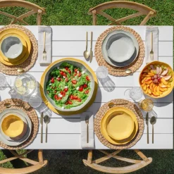 Set de 2 platos hondos de melamina Atmosfera Tortora Rose & Tulipani